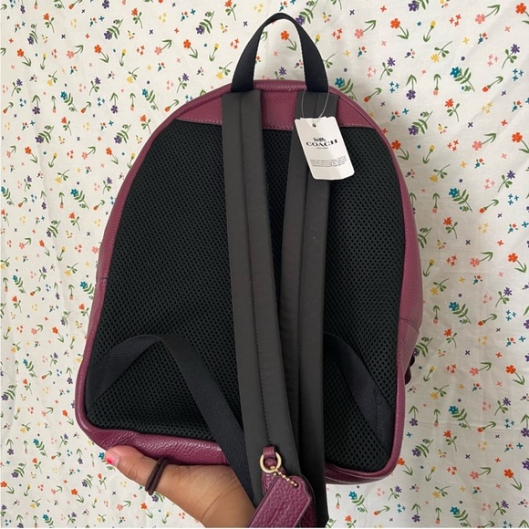 Coach Burgundy Leather Backpack - Picture 4 of 8
